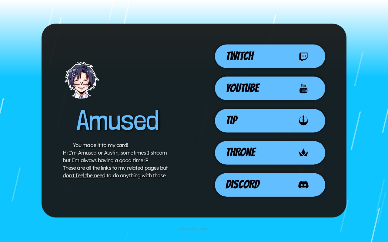 Carrd profile picture for @amused